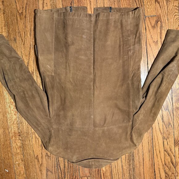 vintage cresco 70s leather suede coat 38 unisex boho romantic medium/large - Picture 2 of 7